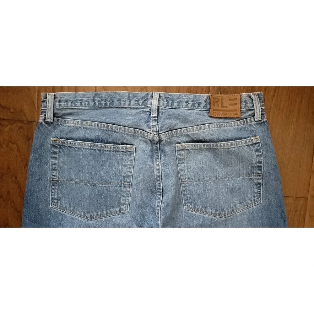 VTG Ralph Lauren Polo Jeans Co Denim Jeans 38x32 Mens BLUE WIDE Straight Leg Y2K